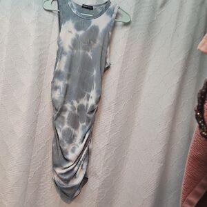 SHEIN Gray Tie-Dye Mini Dress